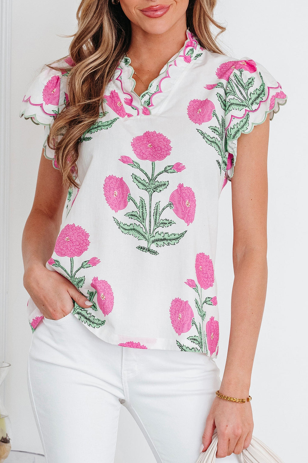 Mariah Detail Short Sleeve Blouse-4