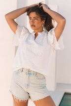 Aspyn Ruffle Short Sleeve Blouse-3