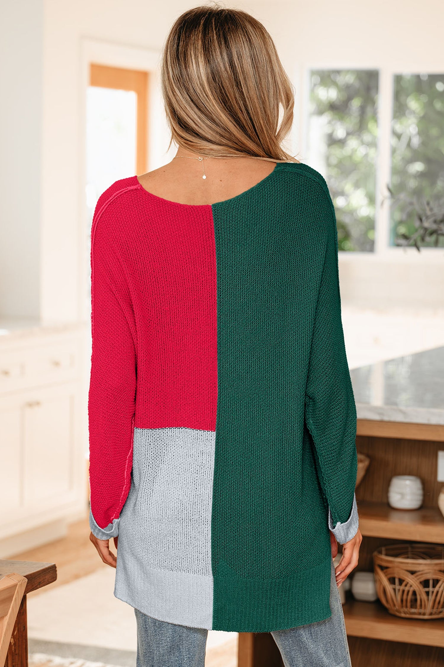 Demi Block Knit Loose Sweater