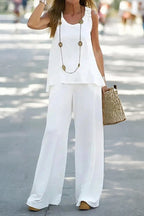 European and American spring/summer casual solid color vest and pants set