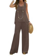 European and American spring/summer casual solid color vest and pants set