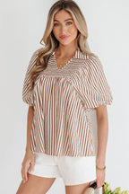 Lina Short Puff Sleeve Blouse-2