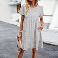 Leisure vacation printed dress with spring/summer temperament and ranch style