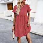 Leisure vacation printed dress with spring/summer temperament and ranch style