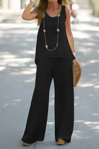 European and American spring/summer casual solid color vest and pants set