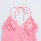 Spring European and American New Fashion Silk Texture Dress