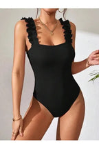 Chic Sleeveless Black Tank Bodysuit