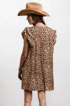 Desert Muse Leopard Ruffle Dress