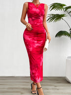 2024 Spring and Summer Tie-Dye Temperament Slim Sleeveless Dress