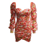 Long Sleeve Printed Sexy Dress Women Clothing Spring Autumn
