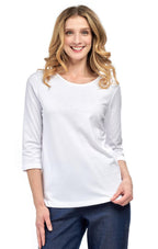 Women's 3/4 Sleeve Crew Neck Top – Comfortable Jer