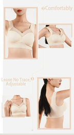 Women's Strappy Push Up Bra Seamless Padded Tops Casual Plus Size Soft Wireless Woman Bras XL-6XL Ice Silk Underwear