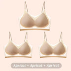 3PCS Ultra-Thin Breathable Ice Silk Top Bras Women's Bustier Underwear Seamless Back Halter Vest Wrap Wireless Bras Solid Color