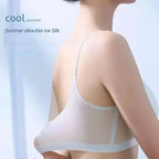 3PCS Ultra-Thin Breathable Ice Silk Top Bras Women's Bustier Underwear Seamless Back Halter Vest Wrap Wireless Bras Solid Color