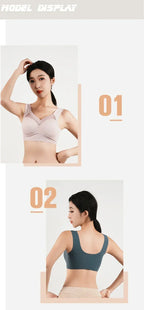 Women's Strappy Push Up Bra Seamless Padded Tops Casual Plus Size Soft Wireless Woman Bras XL-6XL Ice Silk Underwear