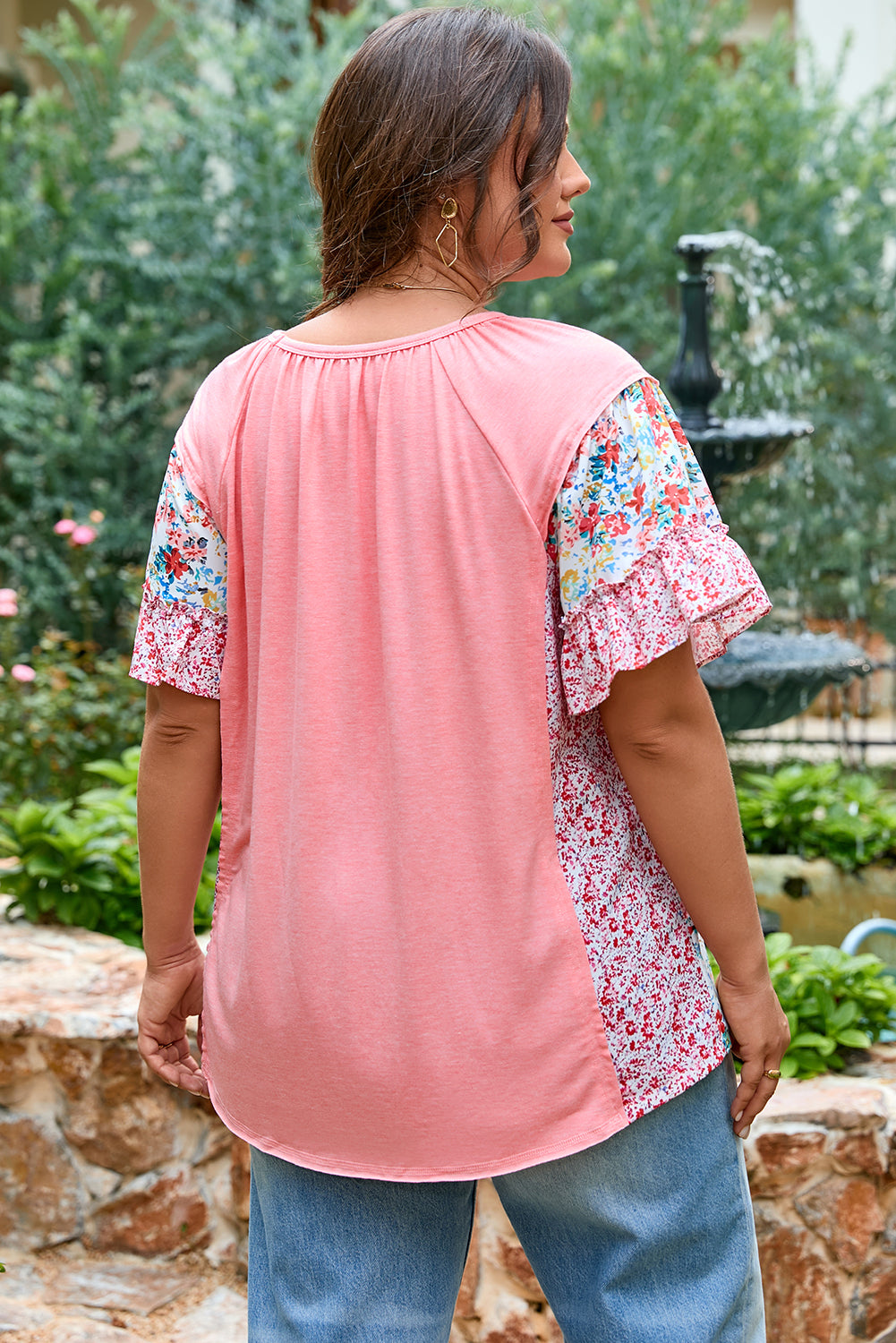 Lacey Ruffled Short Sleeve PLUS Blouse-1