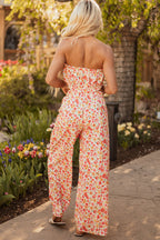 Jayleen Boho Floral Bandeau Top and High Waist Pants Set