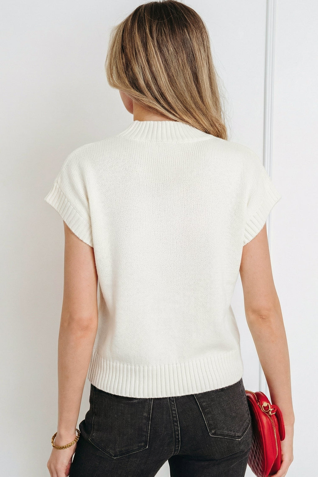 Adele Cropped Short Sleeve Sweater