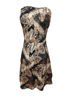 Tropical Print V-Neck Sleeveless Summer Dress