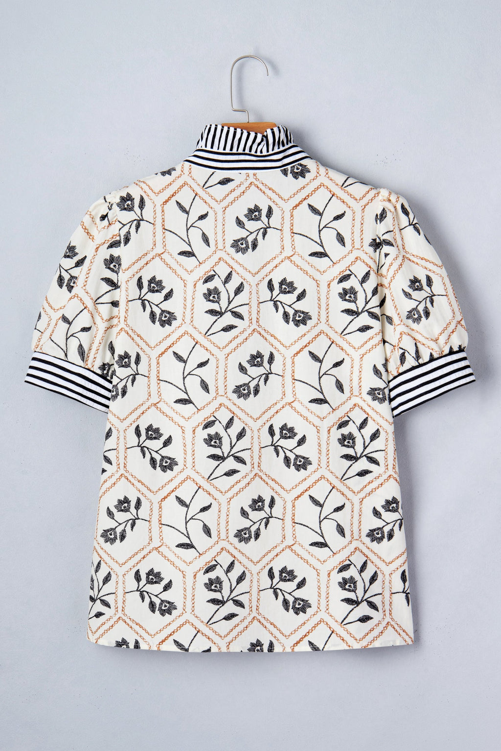 Hayden Patchwork Short Sleeve Blouse-4