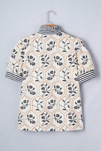 Hayden Patchwork Short Sleeve Blouse-4