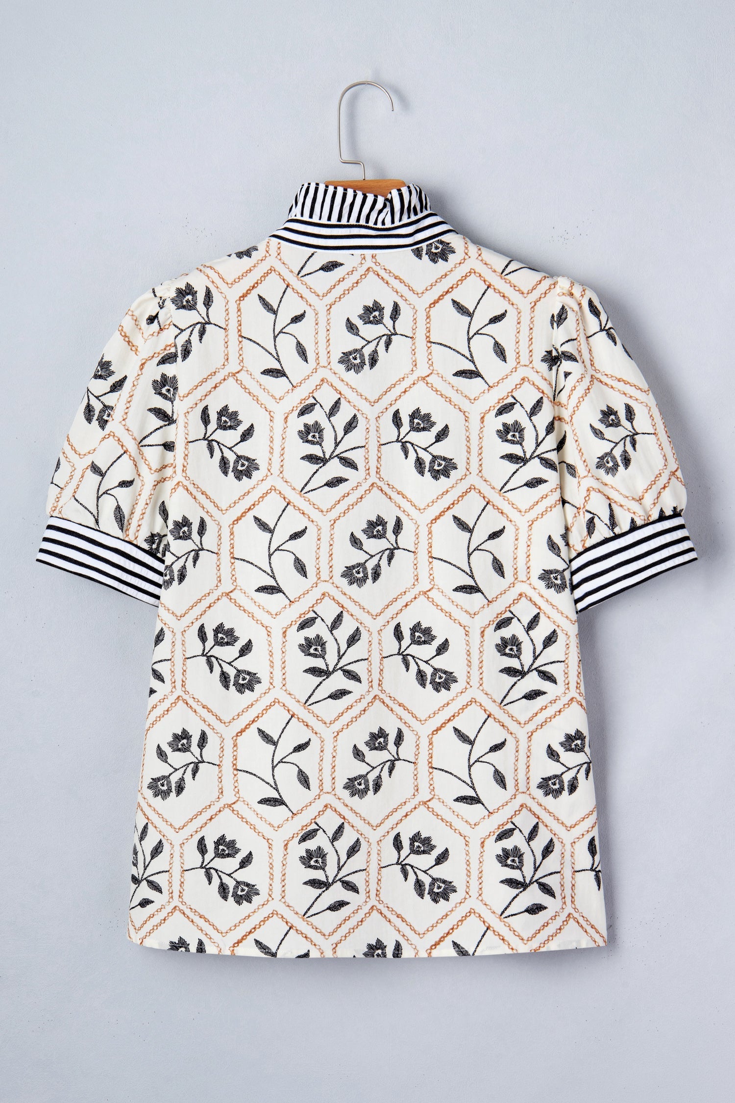 Hayden Patchwork Short Sleeve Blouse-4