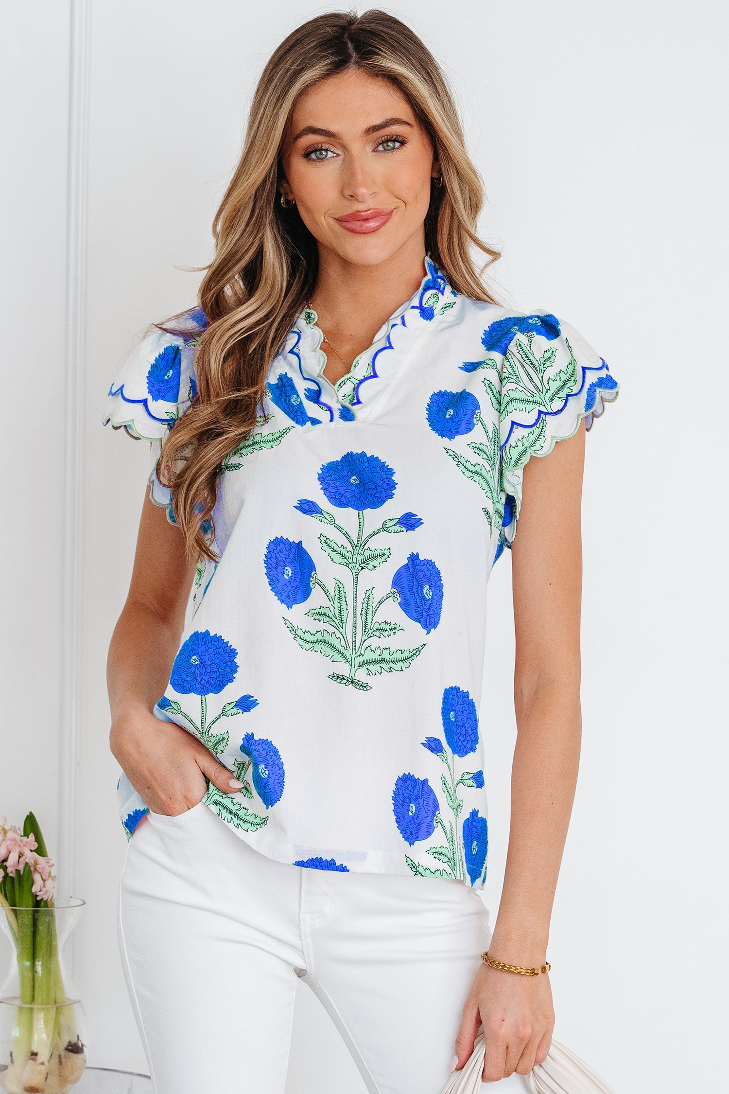 Raegan Detail Short Sleeve Blouse-3