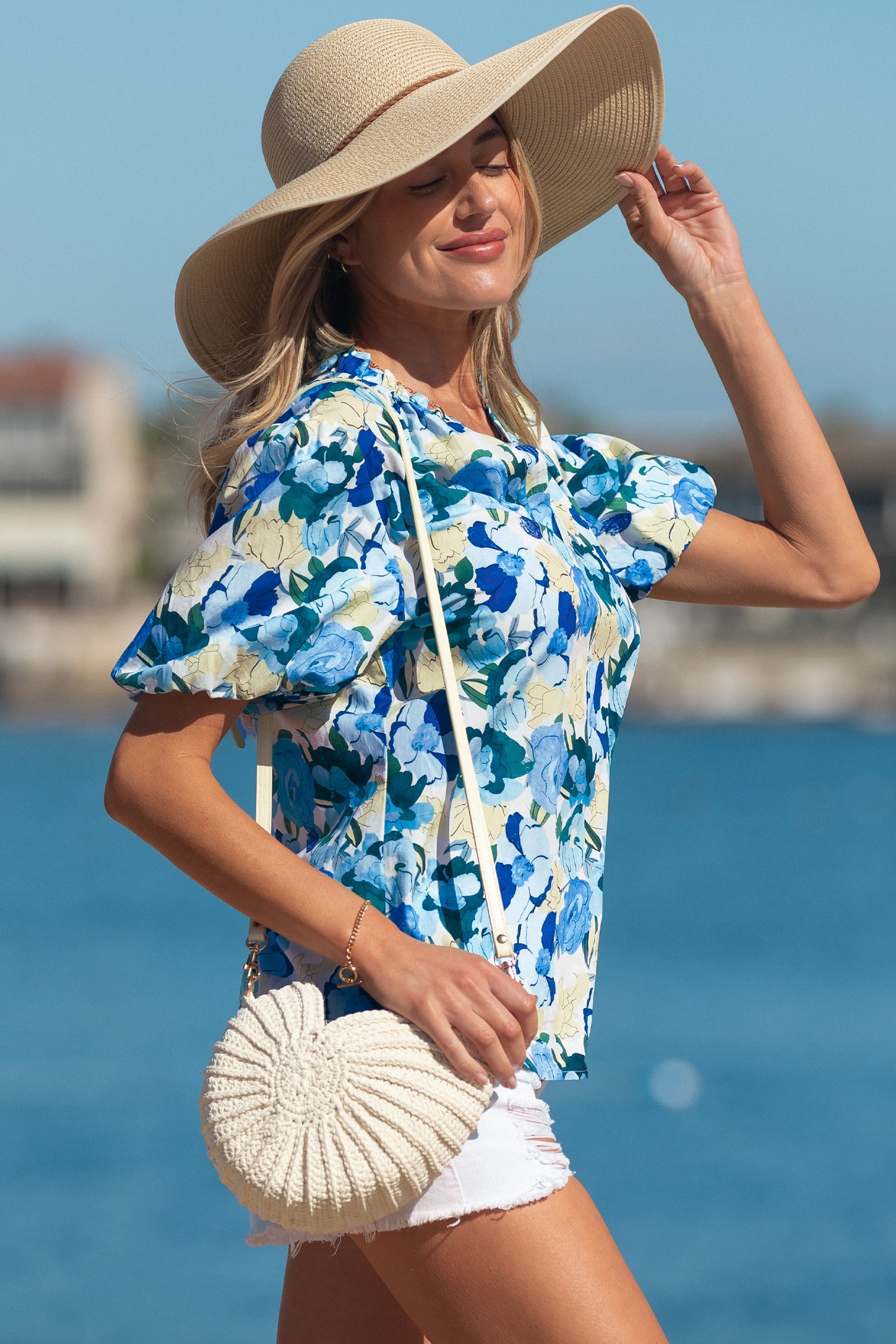 Leilani Short Puff Sleeve Blouse-2