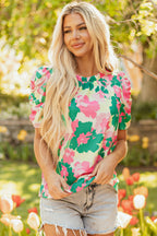 Jolene Ruched Short Sleeve Blouse-4