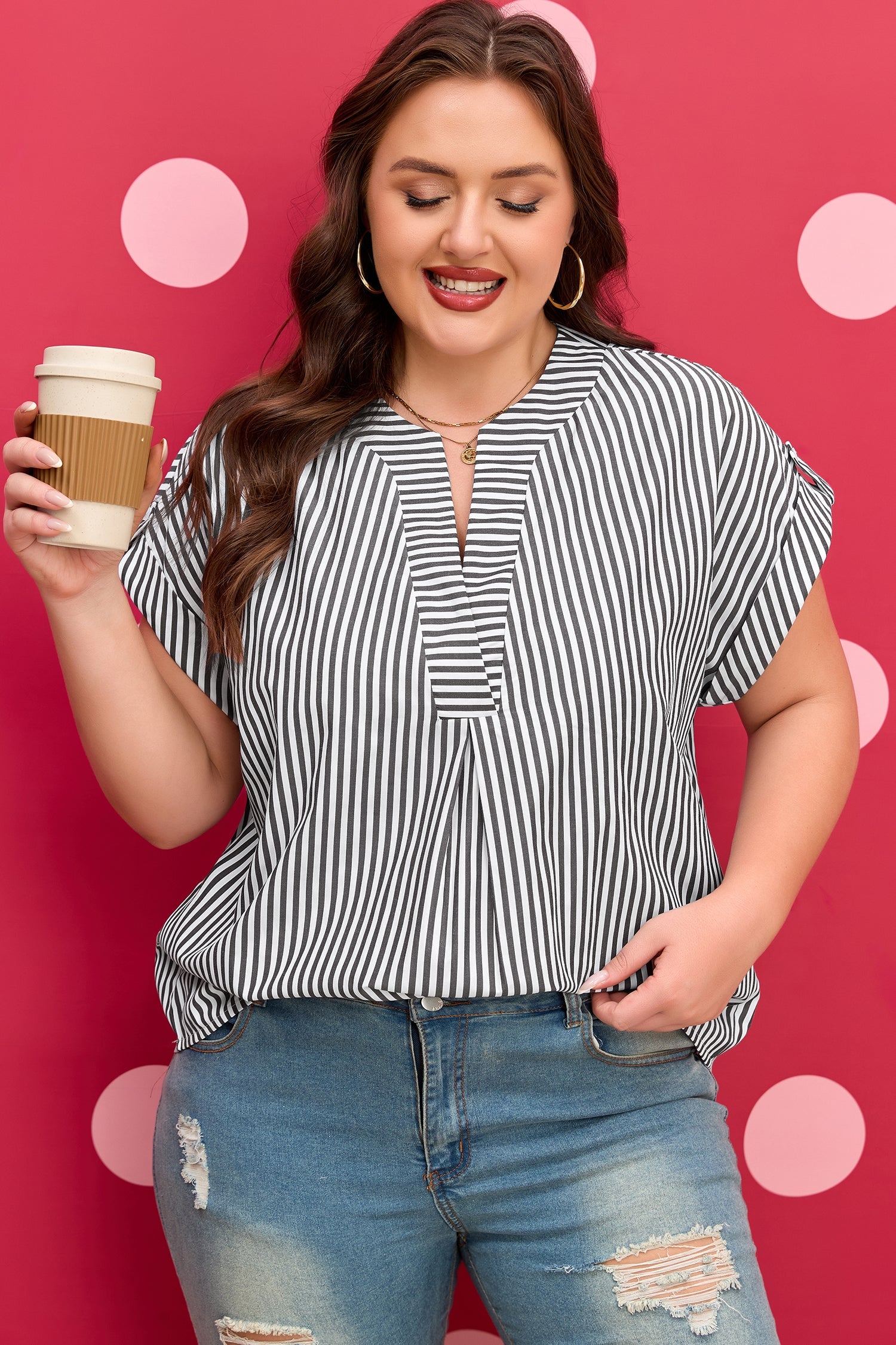 Hope Short Dolman Sleeve PLUS Blouse-3