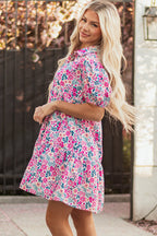 Lindsey Floral Short Sleeve Loose Dress-2