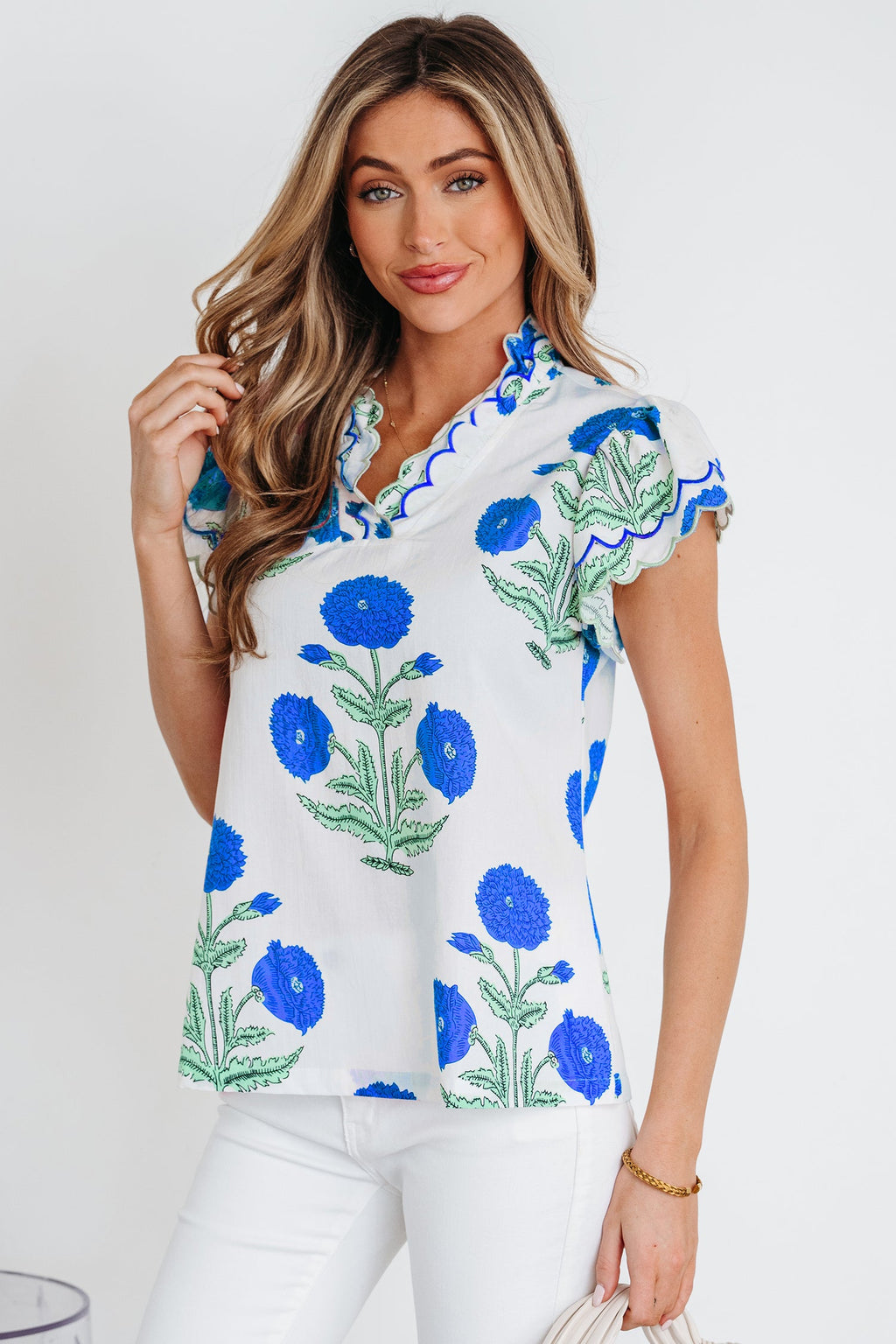 Raegan Detail Short Sleeve Blouse-0