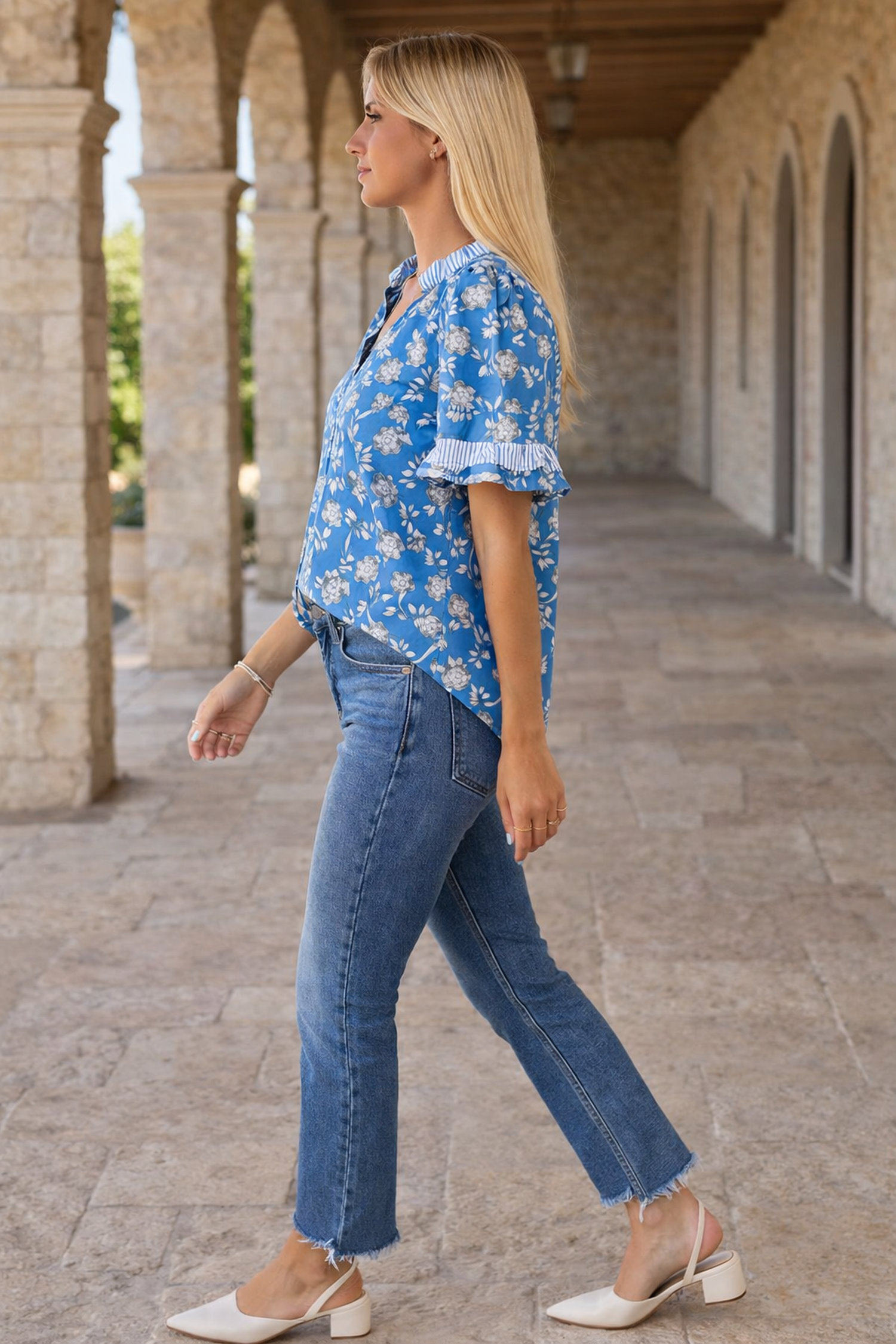 Hana Detail Short Sleeve Blouse-2