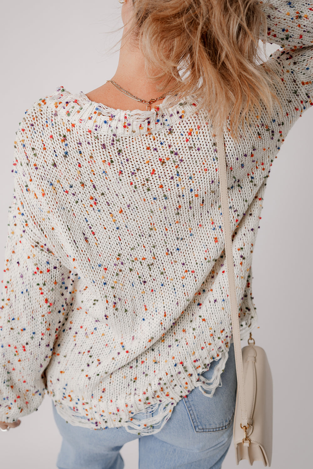 Isabel Confetti Distressed Knit Sweater