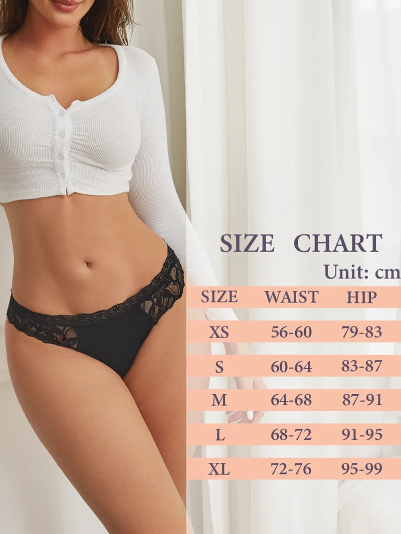 6Pcs/Set Lace Seamless Panties Patchwork Hollow Out Underwear for Women Sexy Breathable Solid Briefs Soft Silk Lingerie
