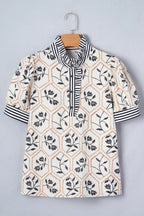 Hayden Patchwork Short Sleeve Blouse-3
