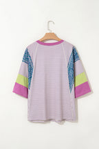 Kyra Patchwork Bracelet Sleeve Blouse