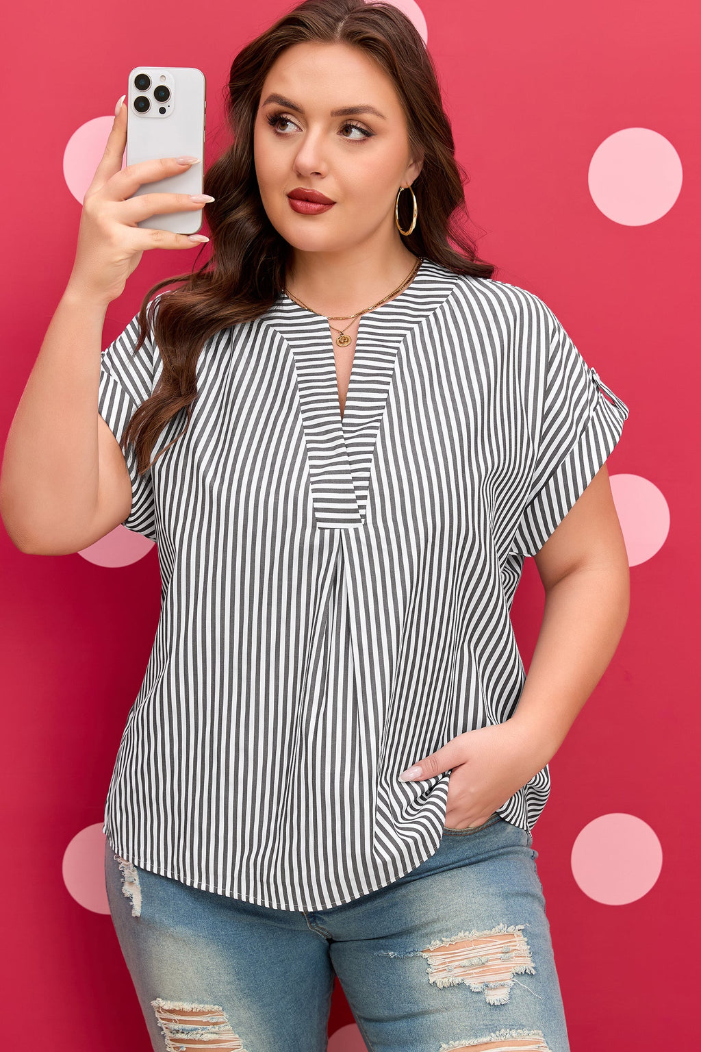 Hope Short Dolman Sleeve PLUS Blouse-2