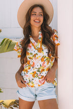 Ailany Short Sleeve Floral Blouse-3