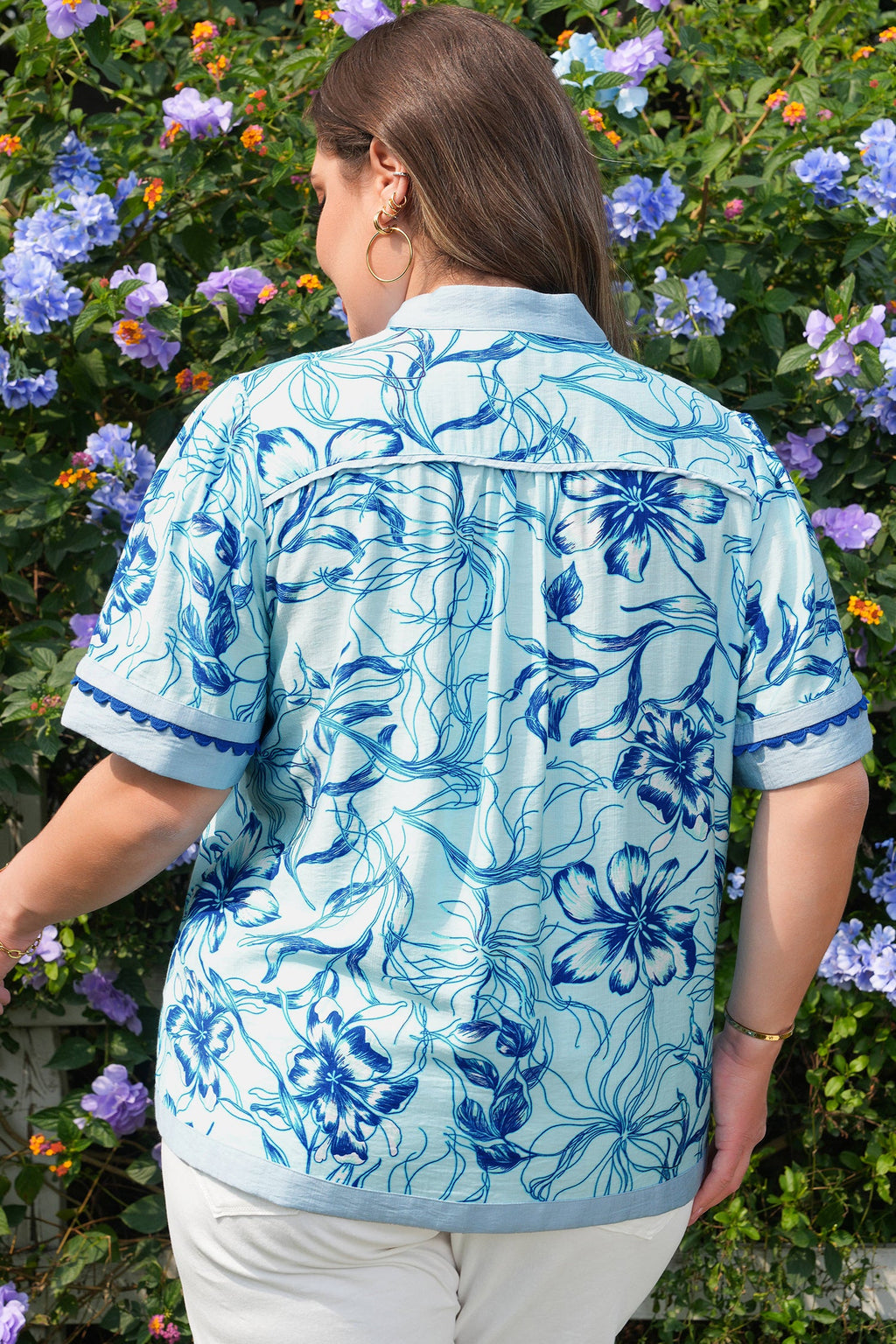 Aylin Floral Short Sleeve PLUS Blouse-1