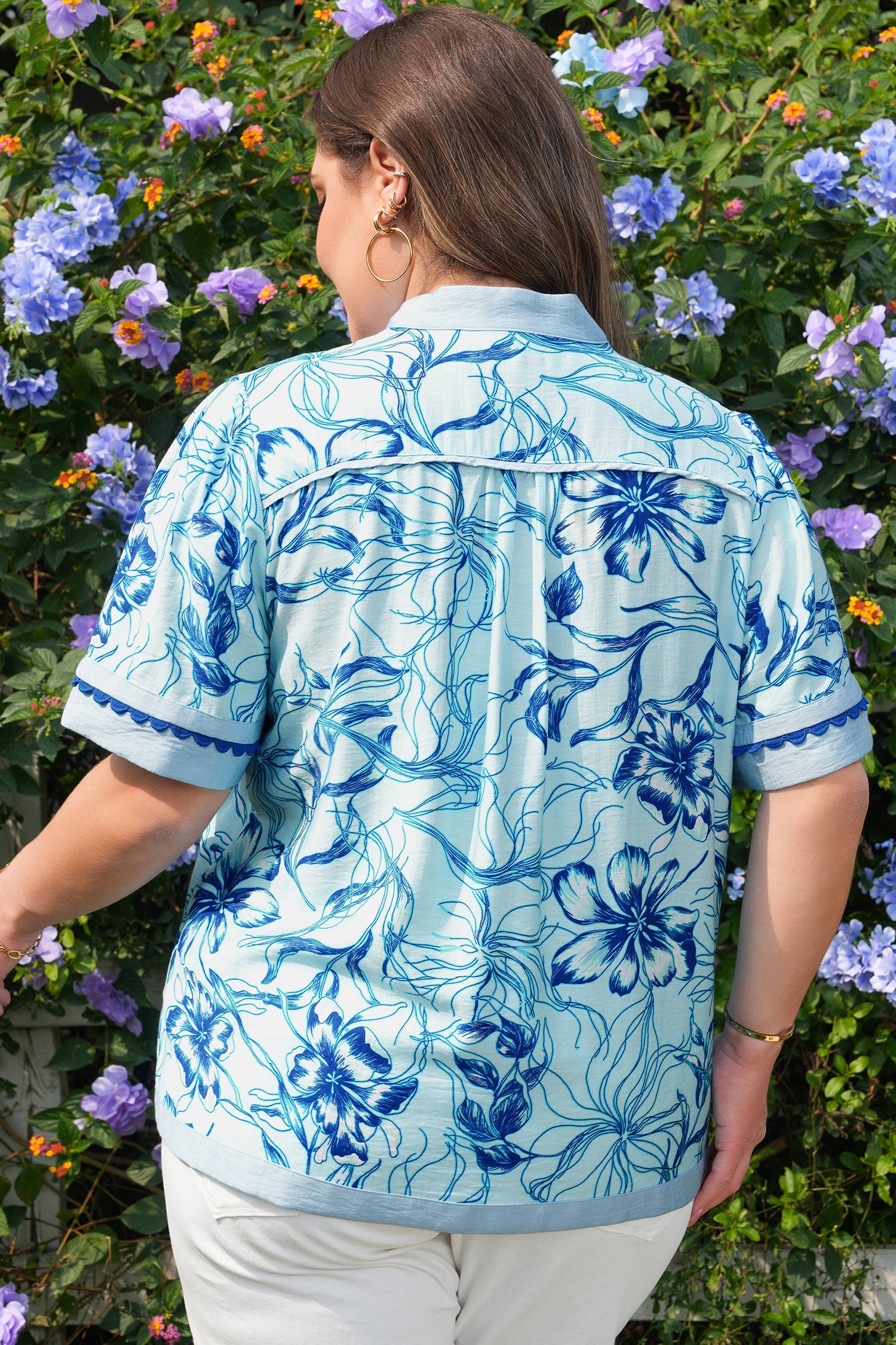 Aylin Floral Short Sleeve PLUS Blouse-1