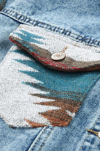Emily Print Frayed Hem Jacket