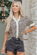 Lena Trim Short Sleeve Blouse-0