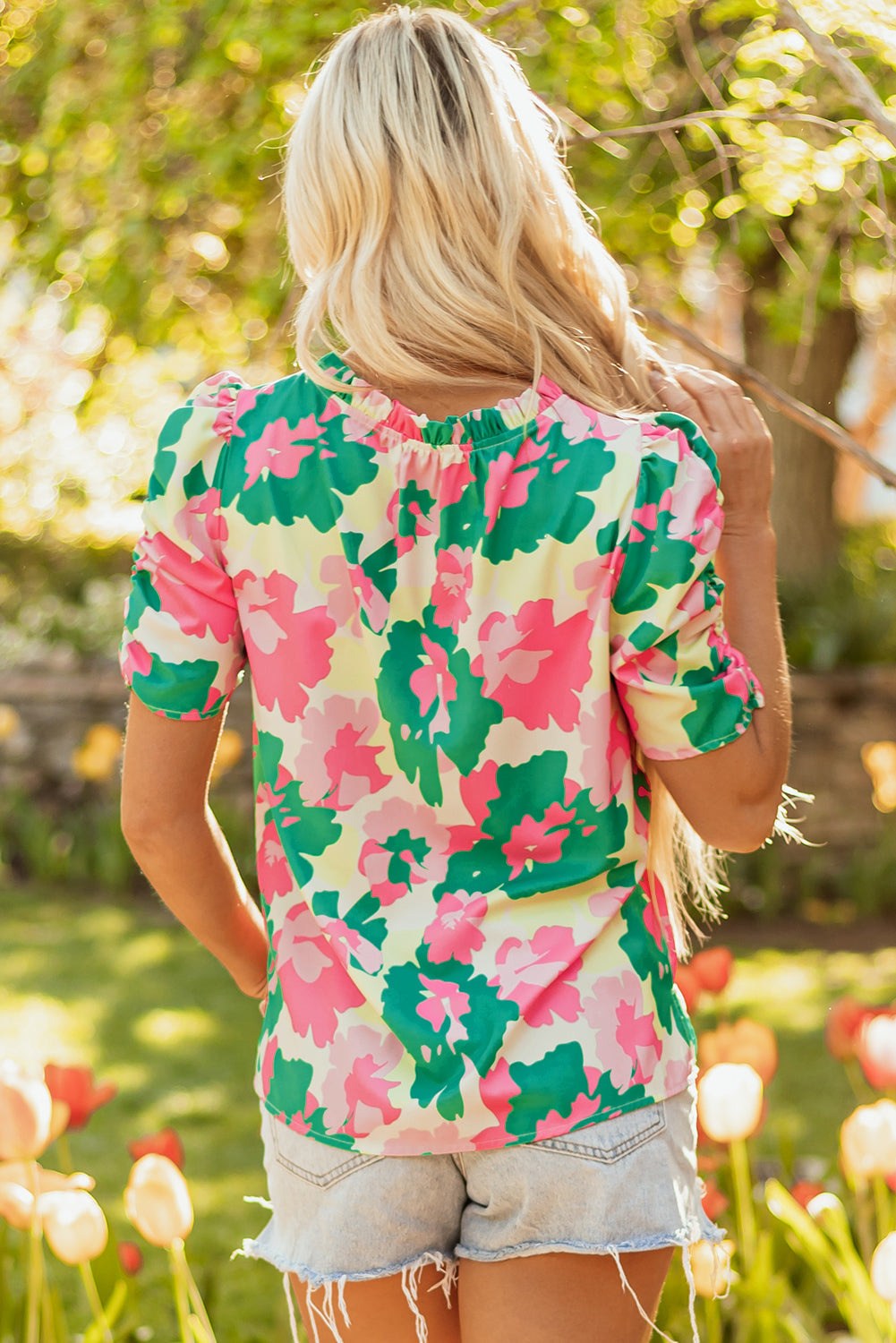 Jolene Ruched Short Sleeve Blouse-2