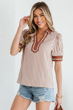 Romina Short Bubble Sleeve Blouse-3