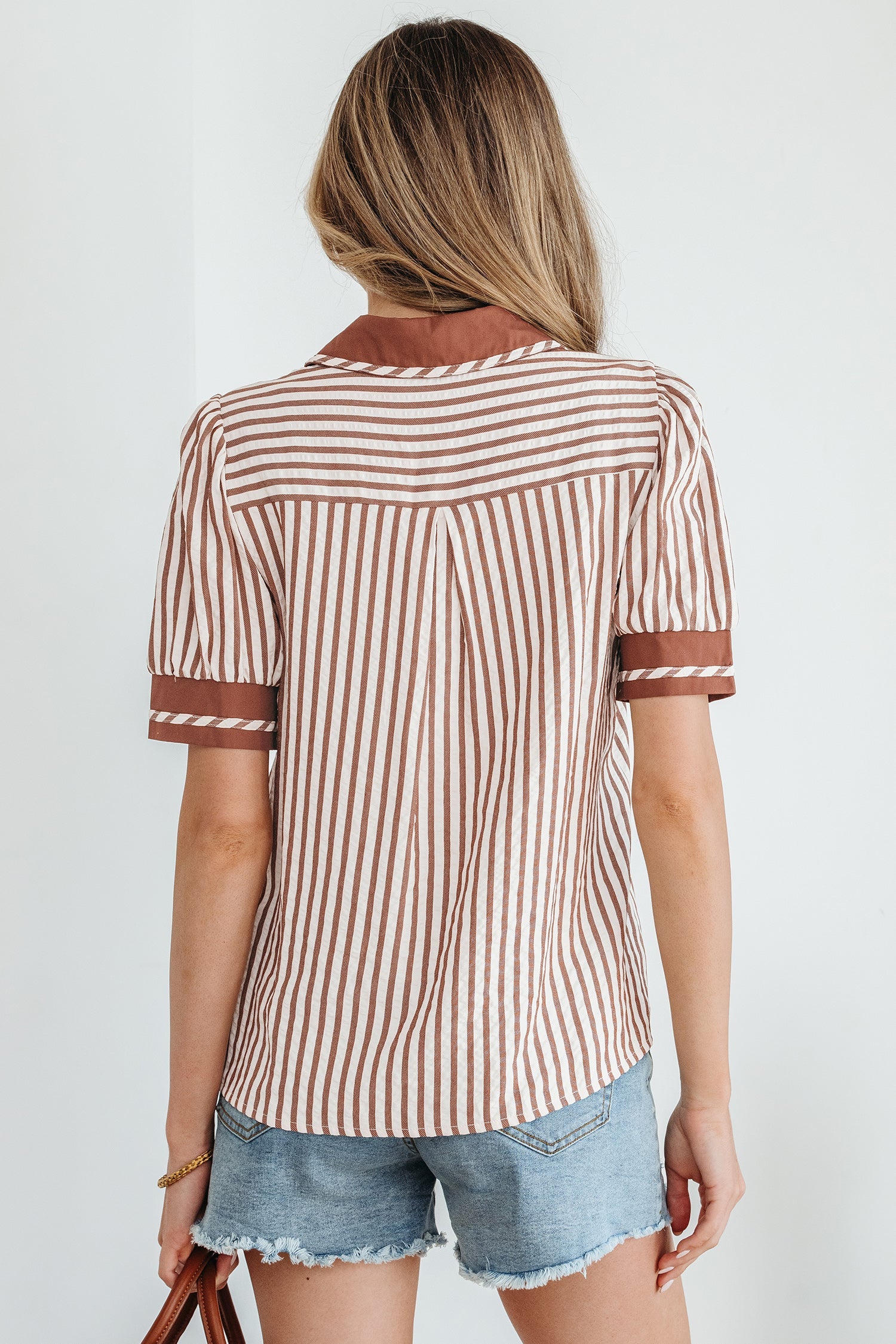 Romina Short Bubble Sleeve Blouse-1