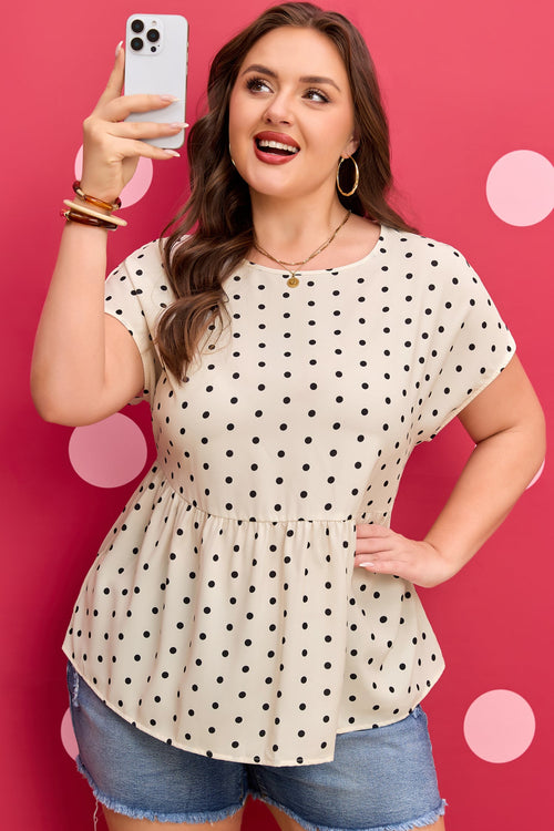 Alison Short Sleeve Babydoll PLUS Blouse-0