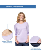 Women's 3/4 Sleeve Crew Neck Top – Comfortable Jer