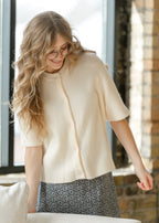 Zadie Ivory Short Sleeeve Button Cardigan